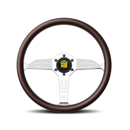 Steering Wheel - Super Grand Prix Mahogany Wood/Chrome Spoke 350mm - RX2471 - MOMO