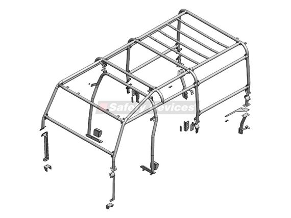 Full Roll Cage 8 Point - Black - RBL1727SSS - Safety Devices