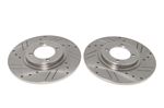 Brake Disc Set - Pair - Cross Drilled and Grooved - Spitfire/Herald/Vitesse - 208715XD - TRW