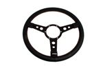 Steering Wheel 15" Leather Semi Dish Black Centre - 53SBLB - Mountney