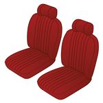 Seat Cover Kit Front (pair) Deluxe Red Leather Red Piping MGB 1970-76 - 641740 - Moss