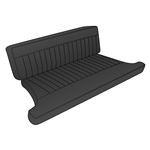 Seat Cover Kit Rear - Vinyl Black/Black Piping Type 1 MGB GT 1965-68 - 643140 - Moss