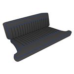 Seat Cover Kit Rear - Vinyl Black/Blue Piping Type 1 MGB GT 1965-68 - 643170 - Moss