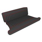 Seat Cover Kit Rear - Leather Black/Red Piping Type 1 MGB GT 1965-68 - 643220 - Moss