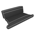 Seat Cover Kit Rear - Leather Black/White Piping Type 1 MGB GT 1965-68 - 643230 - Moss