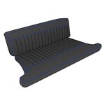 Seat Cover Kit Rear - Leather Black/Blue Piping Type 1 MGB GT 1965-68 - 643240 - Moss