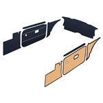 Trim Kit Deluxe Navy Blue Panels Chrome Strips Vinyl MGB Roadster 1971-76 - 643640 - Moss