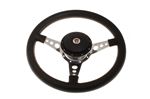 Moto-Lita Steering Wheel and Boss - 14 inch Black Leather - Drilled Spokes - Dished - 1976-1981 - RO1043