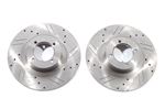 Front Brake Discs - Pair - MGB - Slotted and Drilled - BTB387XD - TRW