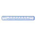 Decal "Coopers" Air Filters - CRST121