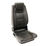 2nd Row Premium High Back LH Black Leather Twin White Stitch - EXT0103LHBLWS - Exmoor