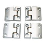 Defender 110 2nd Row Door Hinge Set - Silver Billet Aluminium - EXT01429 - Exmoor