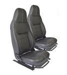 Front Seat Retrim Kit Black Vinyl White Stitch - EXT3071BV - Exmoor