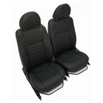 Front Seat Pair Black Leather and Stitch Heated - EXT308BL - Exmoor