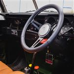 Steering Wheel with 48 Spline Williams Black Leather Silver Series Boss - EXT90080 - Exmoor