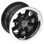 Alloy Wheel 6" x 10" Minator Aluminium Black/Polished Rim 8 Spoke - GAC8208B