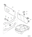 Rover 200/25/MG ZR Headlining Fittings and Sun Visors