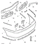 Rover 75/MG ZT Rear Bumper and Fittings - Saloon - to March 2004 4D321637