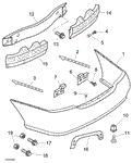 Rover 75/MG ZT Rear Bumper and Fittings - Saloon - March 2004 on 4D321638