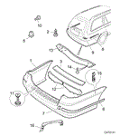 Rover 75/MG ZT Rear Bumper and Fittings - Tourer - to March 2004 4D321637