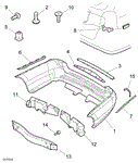 Rover 75/MG ZT Rear Bumper and Fittings - Tourer - March 2004 on 4D321638