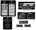 Triumph Stag Vehicle Information Labels and Kits