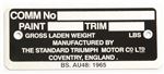Triumph Vitesse Chassis Plate
