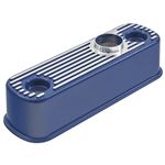 Alloy Rocker Cover Blue/Silver Ribs - LDR10074BLUE