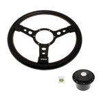Steering Wheel Kit 14" Vinyl Semi Dish Black Centre - LL1119B48 - Mountney