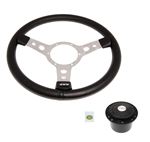 Steering Wheel Kit 14" Vinyl Semi Dish Polished Centre - LL1119P48 - Mountney