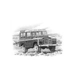 Series 2 SWB Stationwagon Personalised Portrait in Black and White - LL1743BW