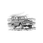 Series 3 SWB Stationwagon Personalised Portrait in Black and White - LL1744BW
