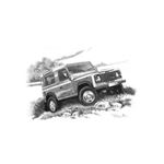 Defender 90 - 1983-1990 Personalised Portrait in Black and White - LL1745BW