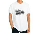 Defender 110 Station Wagon 1991-2007 - T Shirt in Black and White - LL1747TSTYLE