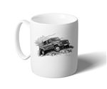 Defender 110 Double Cab Canvas Back MUG - Black and White with Reg - LL1874BWMUG
