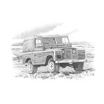 Land Rover Series 2 - Soft Top Personalised Portrait in Black and White - LL2042BW