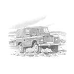 Land Rover Series 3 - Soft Top Personalised Portrait in Black and White - LL2043BW