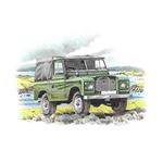 Land Rover Series 3 - Soft Top Personalised Portrait in Colour - LL2043COL