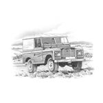 Land Rover Series 3 - Hard Top Personalised Portrait in Black and White - LL2044BW