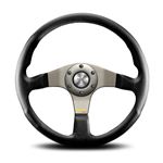 Steering Wheel - Tuner Silver Spoke/Black Leather 350mm - RX2451 - MOMO