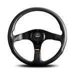 Steering Wheel - Tuner -Black Spoke/Black Leather 350mm - RX2452 - MOMO