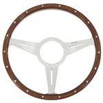 Steering Wheel 14" Wood Dished with Slots - MK314DS - Moto-Lita