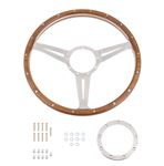 Moto-Lita Steering Wheel - 15 inch Wood - Dished with Slots - Thick Grip - MK315DSTG