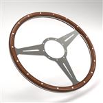 Steering Wheel 15" Wood Flat with Slots - MK315FS - Moto-Lita