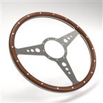 Steering Wheel 15" Wood Flat - MK315F - Moto-Lita