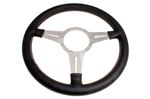Steering Wheel 14" Leather Rim Flat Slots - MK414FS - Moto Lita