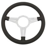 Steering Wheel - 14" Leather Flat with Slots - MK414FS - Moto-Lita