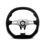 Steering Wheel - Trek Black Air Leather and Silver Spokes 350mm - MOMO2014 - Momo
