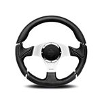 Steering Wheel - Millenium Black Leather and Silver Spokes 320mm - MOMO2015 - Momo