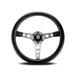 Steering Wheel - Prototipo Black Leather Silver Spoke 350mm - MOMO2022 - Momo